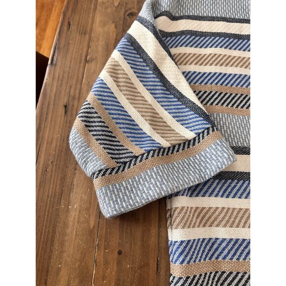 Vilagallo Open Front Cardigan Sweater Size Large (44) Stripped Knit Coverup - Picture 4 of 16